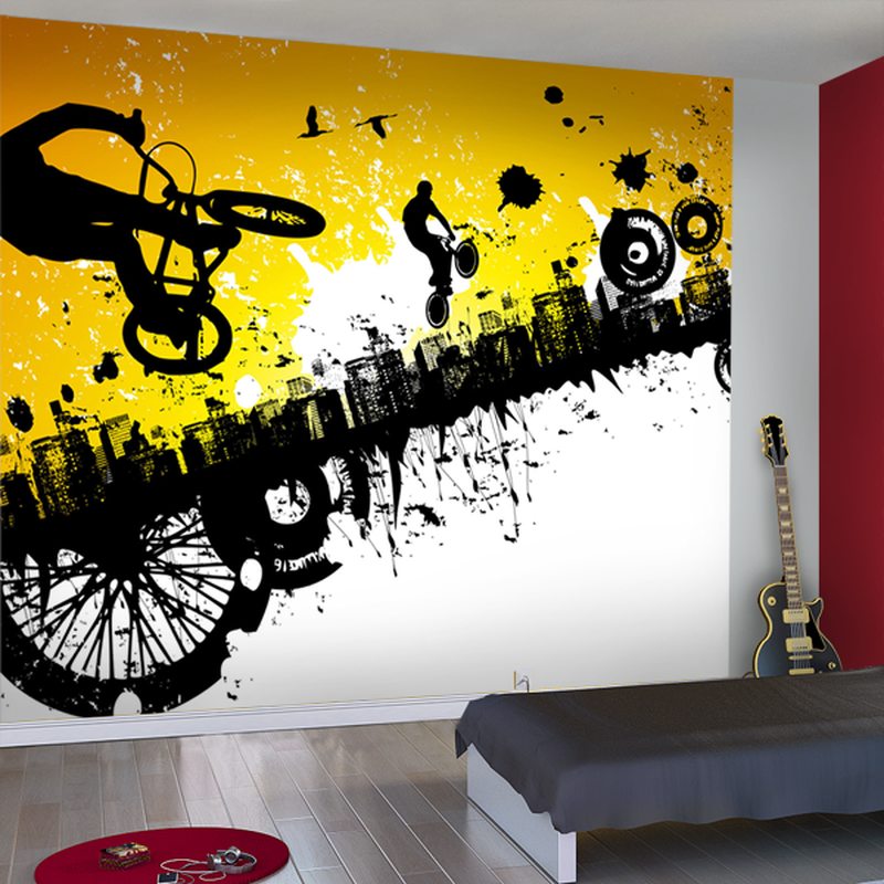 Papier peint panoramique XL BMX RIDERS 300 x 250 cm
