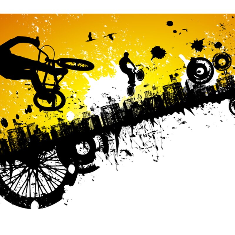 Papier peint panoramique XL BMX RIDERS 300 x 250 cm