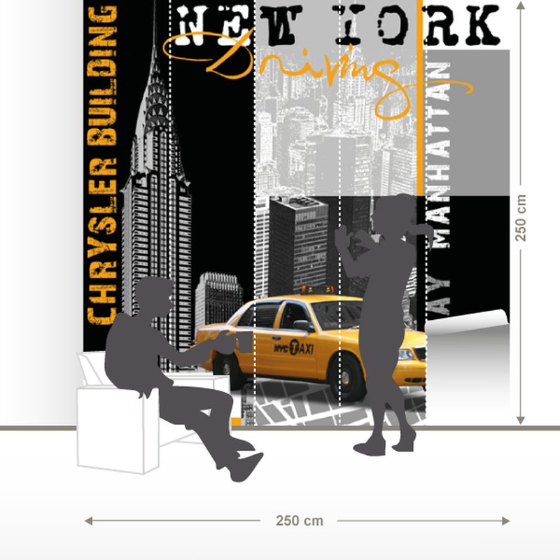 Papier peint panoramique XL NEW YORK DRIVING 250 x 250 cm