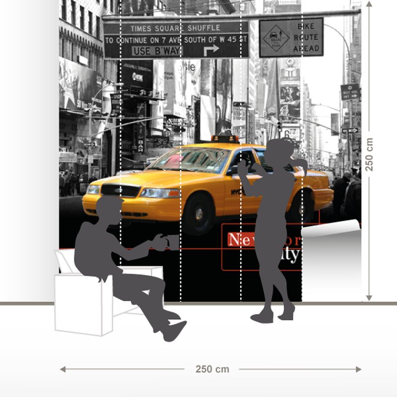 Papier peint panoramique XL YELLOW CAB 250 x 250 cm