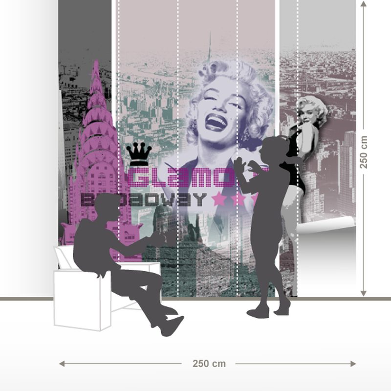 Papier peint panoramique XL MARILYN GLAMOUR 250 x 250 cm