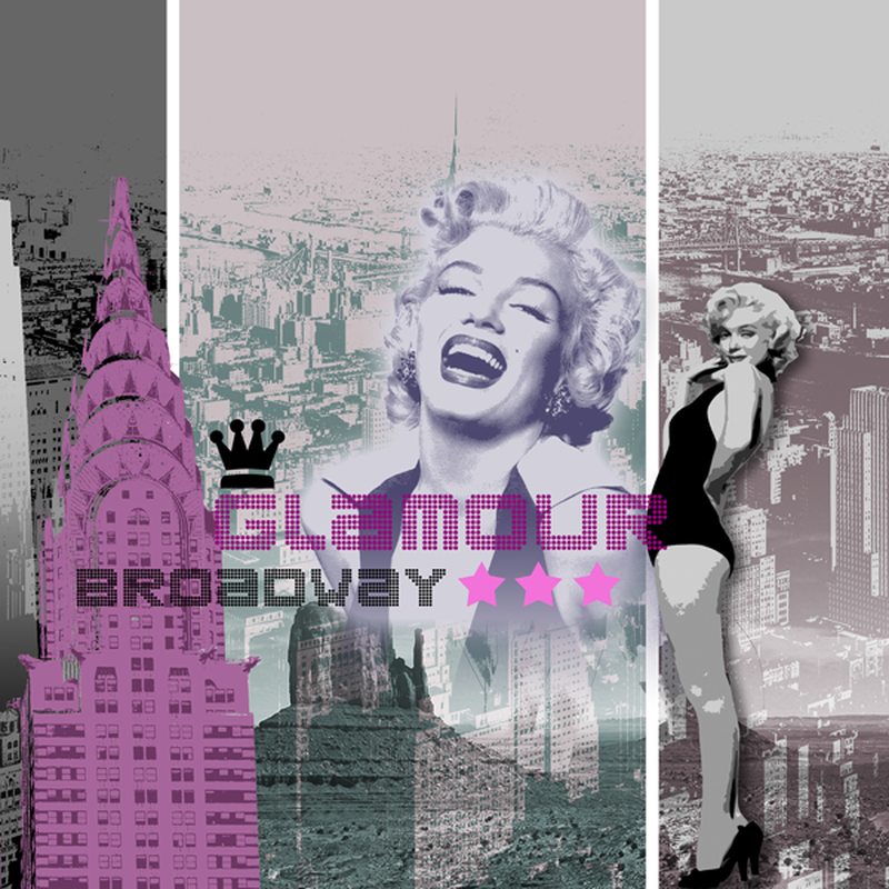Papier peint panoramique XL MARILYN GLAMOUR 250 x 250 cm