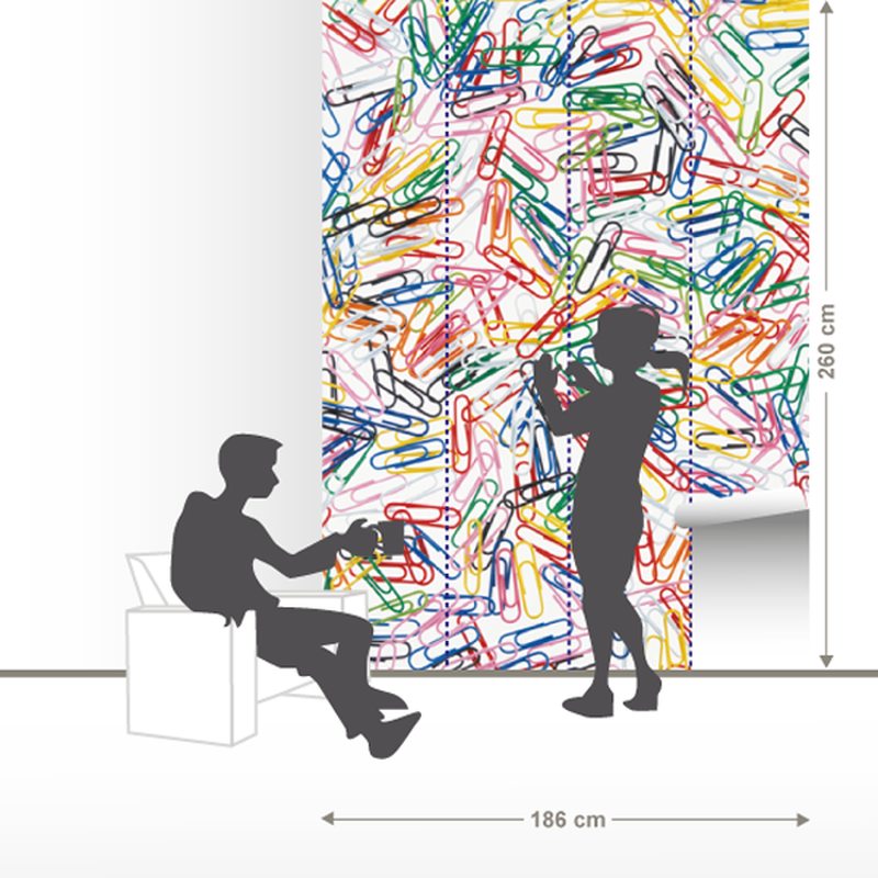 Papier peint panoramique L PAPER CLIPS 186 x 260 cm