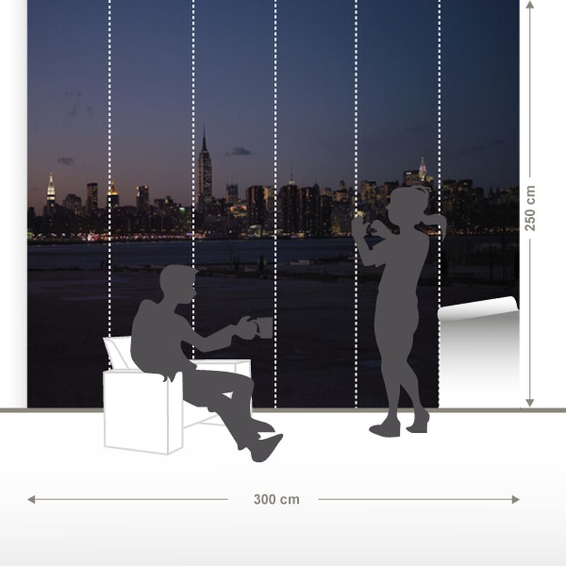 Papier peint panoramique XL NEW YORK BY NIGHT 300 x 250 cm