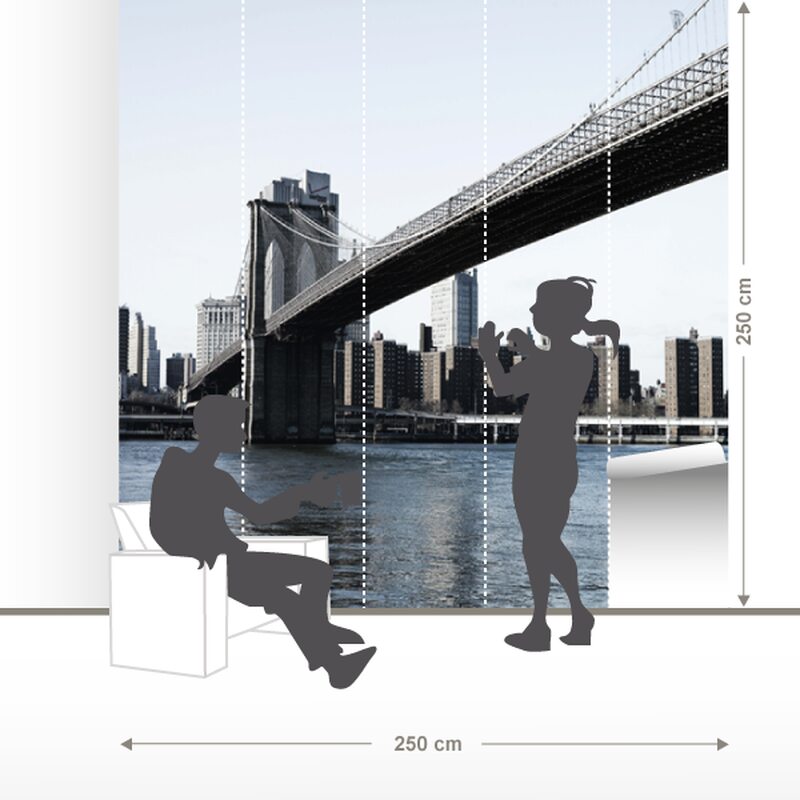 Papier peint panoramique XL PONT DE BROOKLYN 250 x 250 cm
