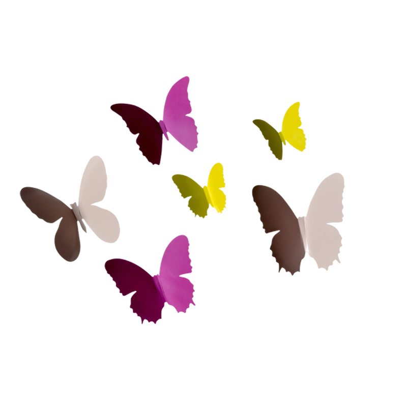 Sticker 3D PAPILLONS 3D coloris taupe