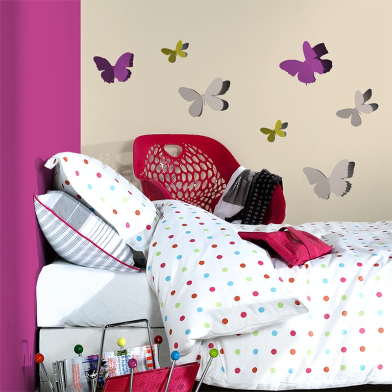 Sticker 3D PAPILLONS 3D coloris taupe