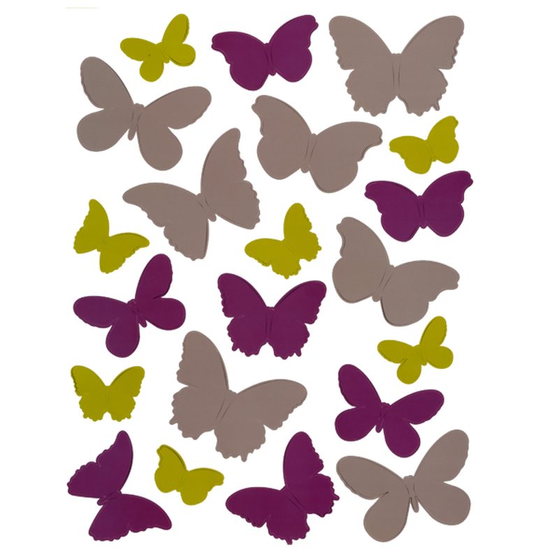 Sticker 3D PAPILLONS 3D coloris taupe