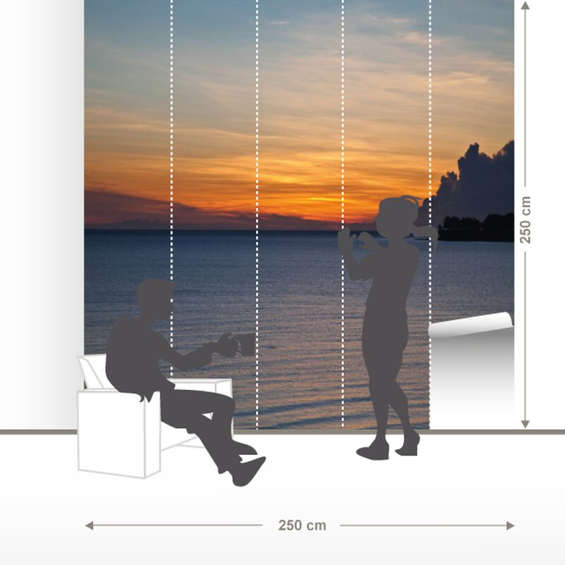 Papier peint panoramique XL CREPUSCULE NAUTIQUE 250 x 250 cm