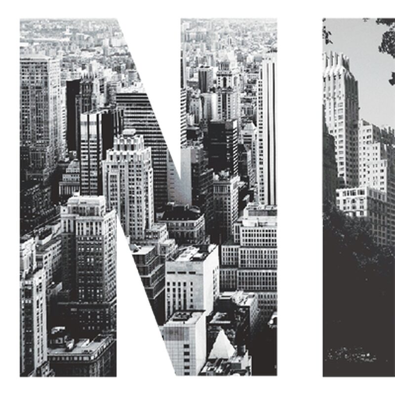 Sticker NEW YORK coloris gris béton
