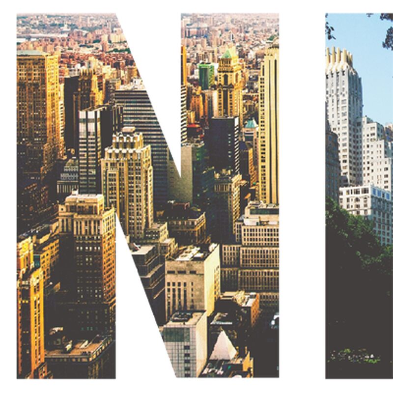 Sticker NEW YORK coloris gris acier
