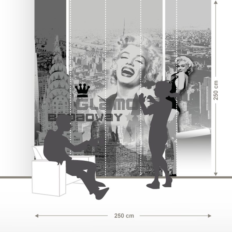 Papier peint panoramique XL MARYLIN GLAMOUR 250 x 250 cm