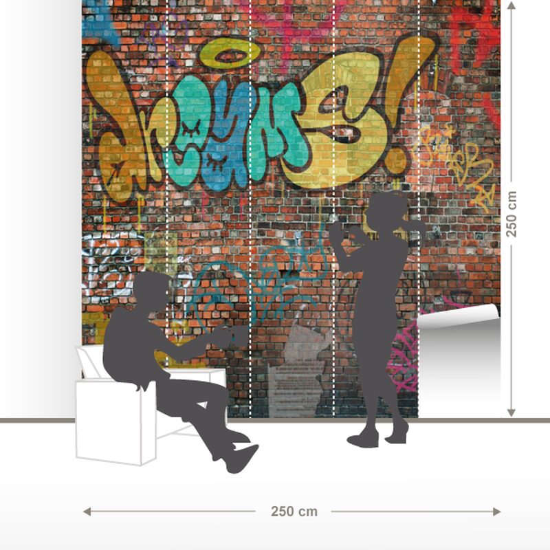 Papier peint panoramique XL GRAFFITI 250 x 250 cm