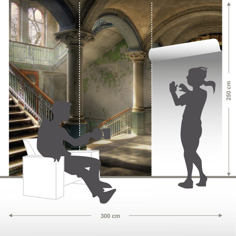 Papier peint panoramique XL VINTAGE VILLA HALL 300 x 250 cm