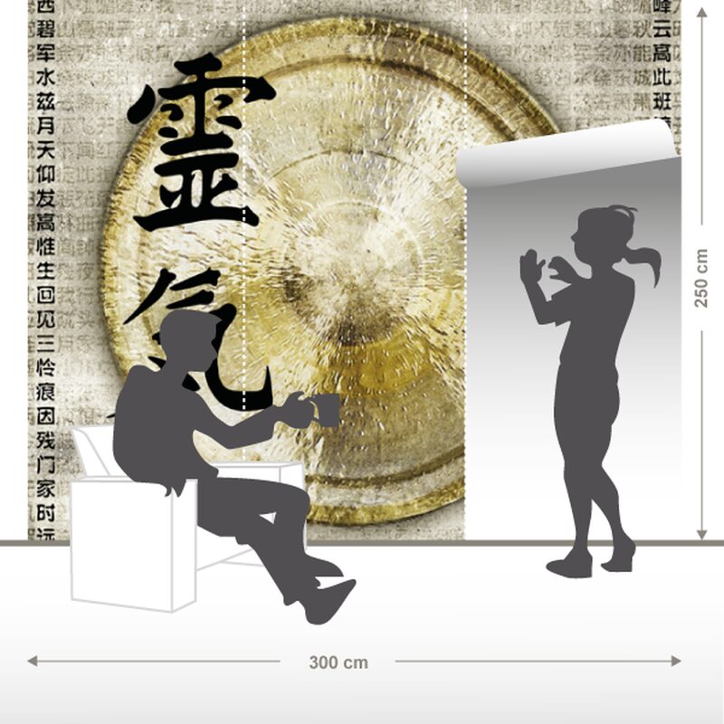 Papier peint panoramique XL ASIAN GONG 300 x 250 cm