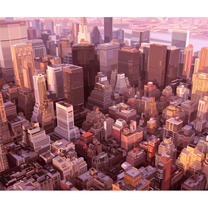 Papier peint panoramique XL NEW YORK-BIRD'S EYE VIEW 300 x 250 cm