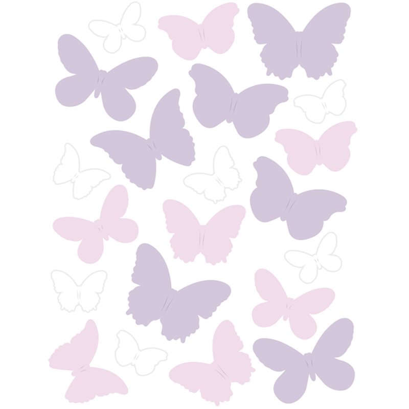 Motif décoratif PAPILLONS 3D coloris parme