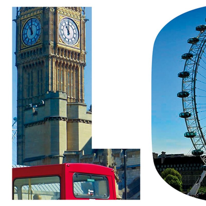 Sticker LONDON coloris bleu ciel