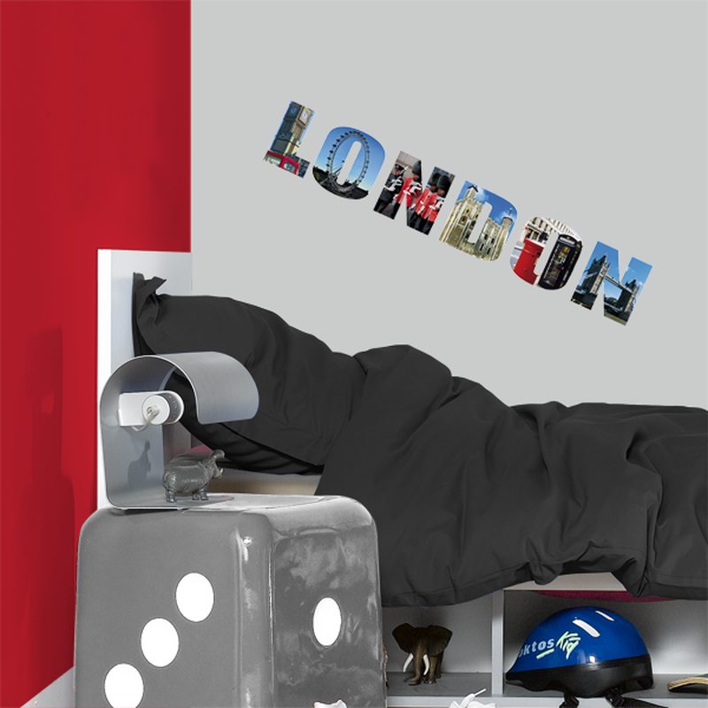 Sticker LONDON coloris bleu ciel