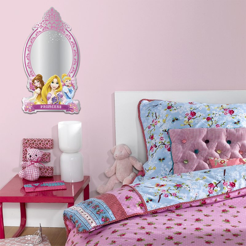 Sticker miroir PRINCESS coloris rose guimauve