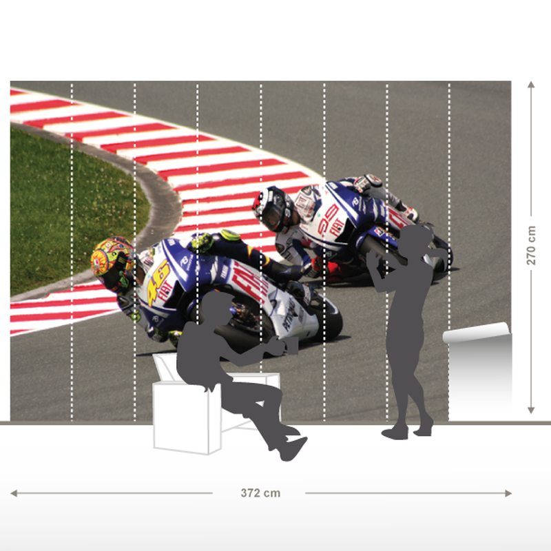 Papier peint panoramique XXL RACING BIKES 372 x 270 cm