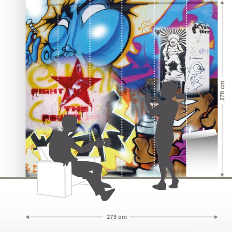 Papier peint panoramique XL GRAFFITI TAG 279 x 270 cm