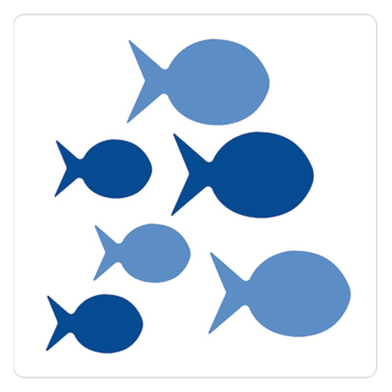 Sticker de carrelage AU BORD DE LA MER coloris bleu outremer