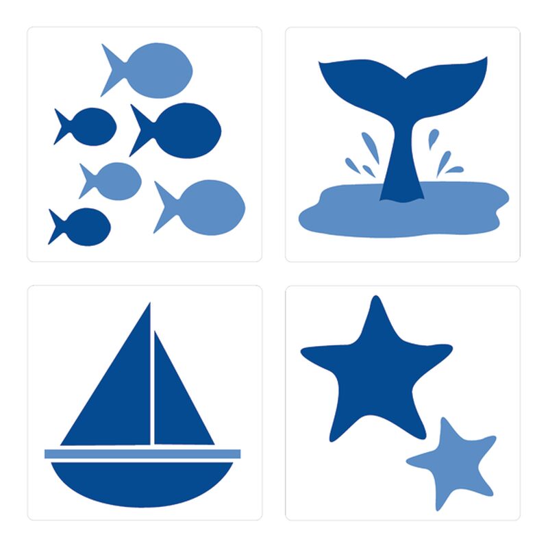 Sticker de carrelage AU BORD DE LA MER coloris bleu outremer