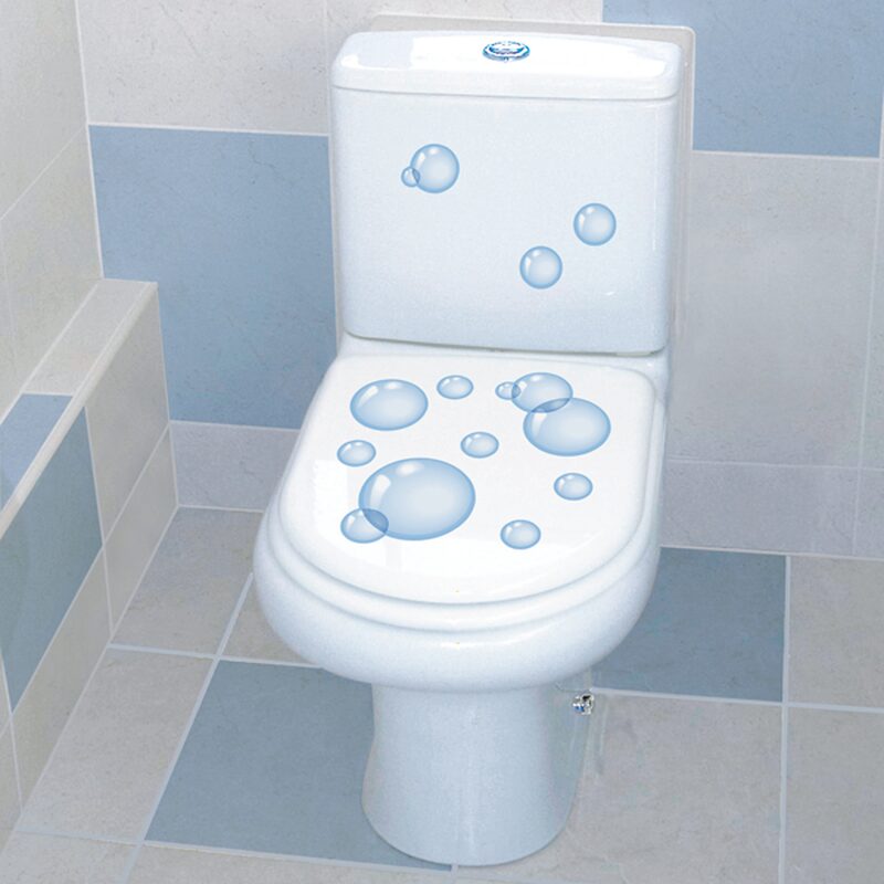 Sticker d'abattant WC BUBBLE coloris bleu ciel