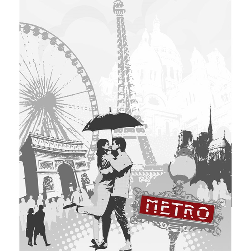 Sticker de lave-vaisselle I LOVE PARIS coloris gris perle