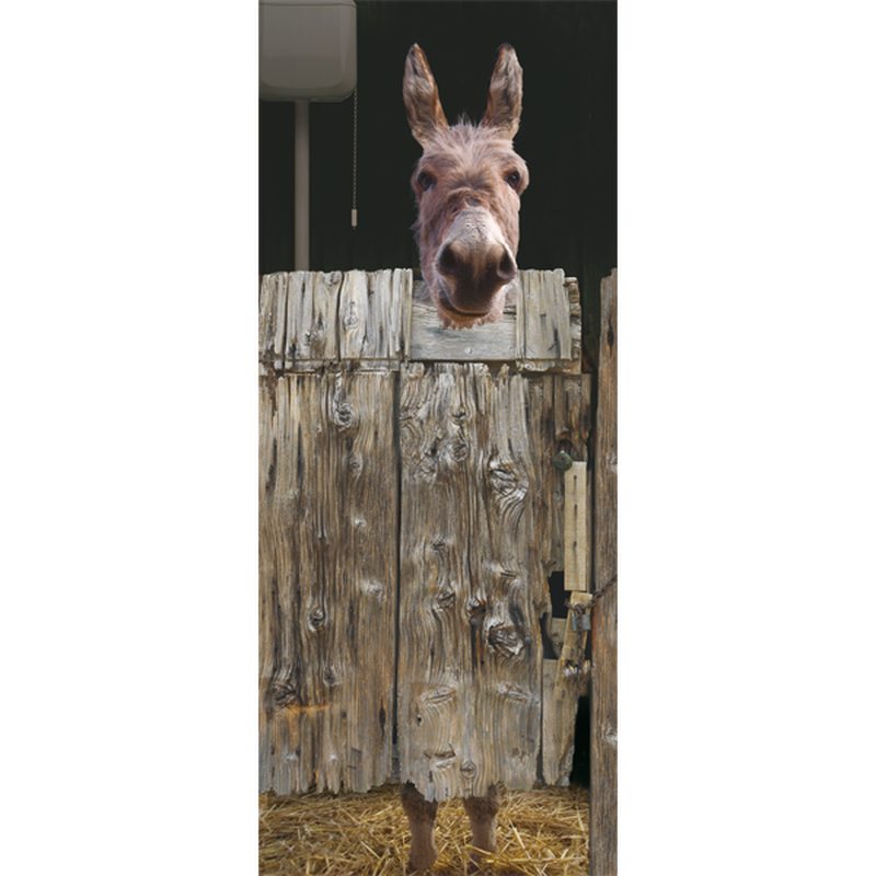 Sticker de porte ANE AUX WC coloris gris perle