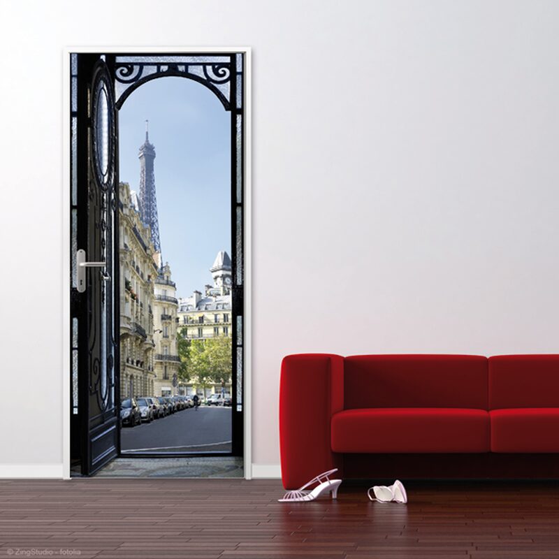Sticker de porte RUE PARISIENNE coloris sable beige
