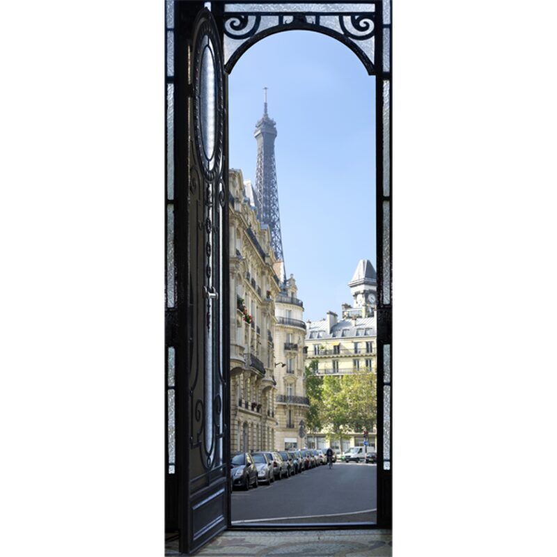 Sticker de porte RUE PARISIENNE coloris sable beige