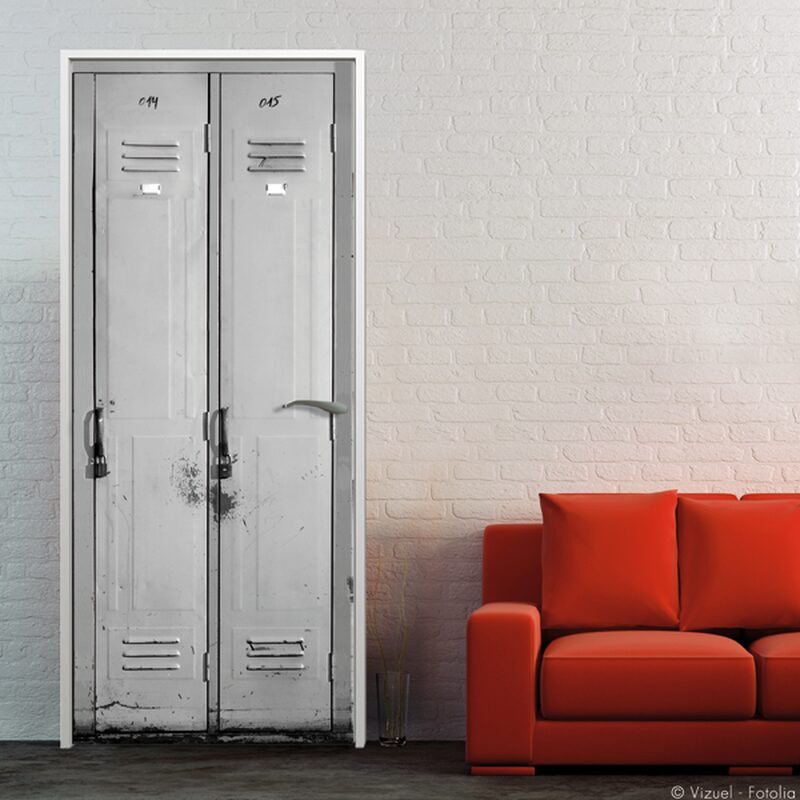 Sticker de porte CASIERS coloris gris acier