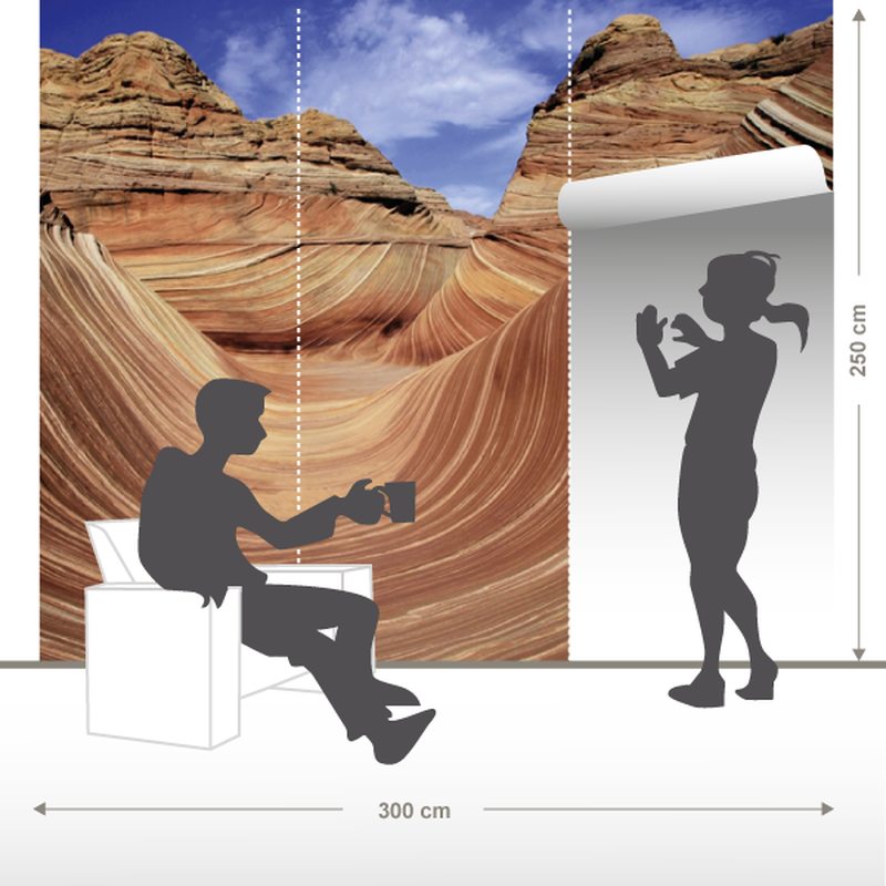 Papier peint panoramique XL THE WAVE COYOTE BUTTES 300 x 250 cm