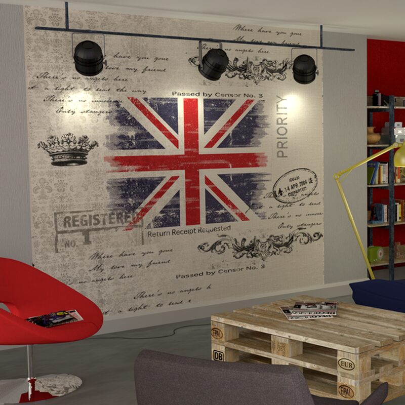 Papier peint panoramique XL UNION JACK VINTAGE 250 x 250 cm
