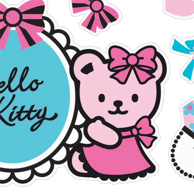 Sticker HELLO KITTY coloris rose guimauve