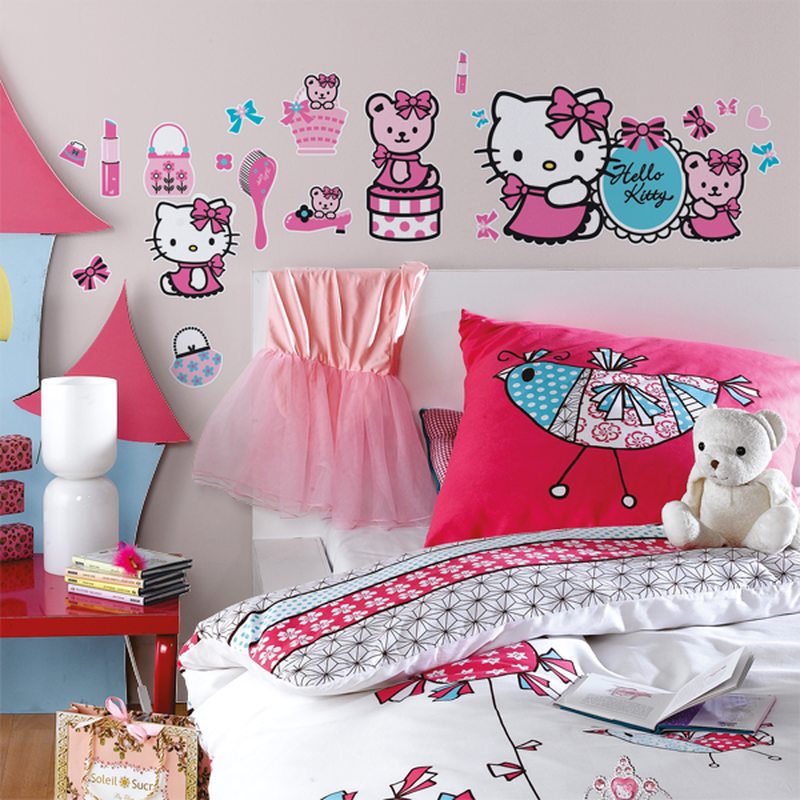 Sticker HELLO KITTY coloris rose guimauve