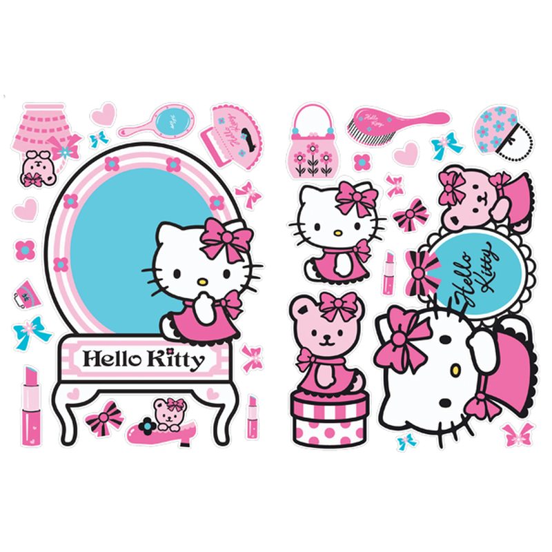 Sticker HELLO KITTY coloris rose guimauve