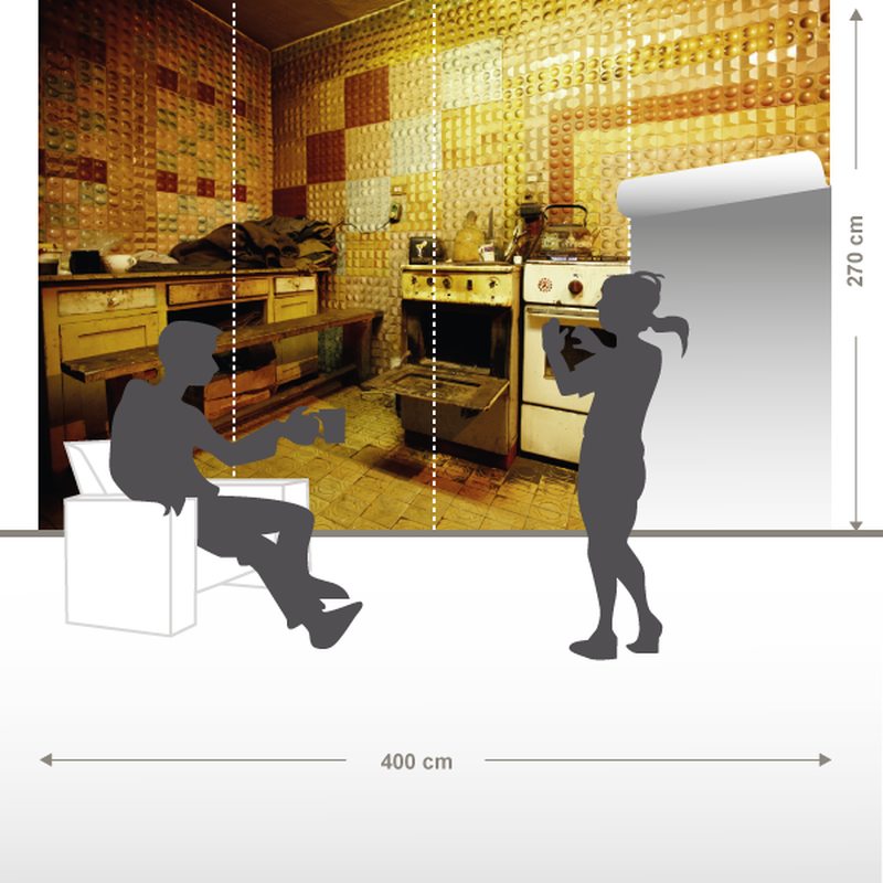 Papier peint panoramique XL KITCHEN OLD STYLE 400 x 270 cm