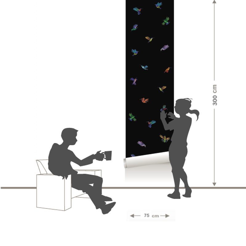 Décor mural numérique Lé unique COLIBRI 75 x 300 cm