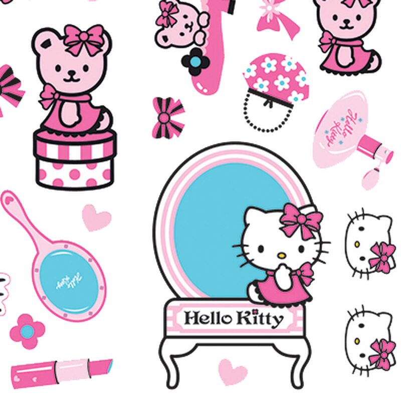 Sticker HELLO KITTY coloris rose guimauve