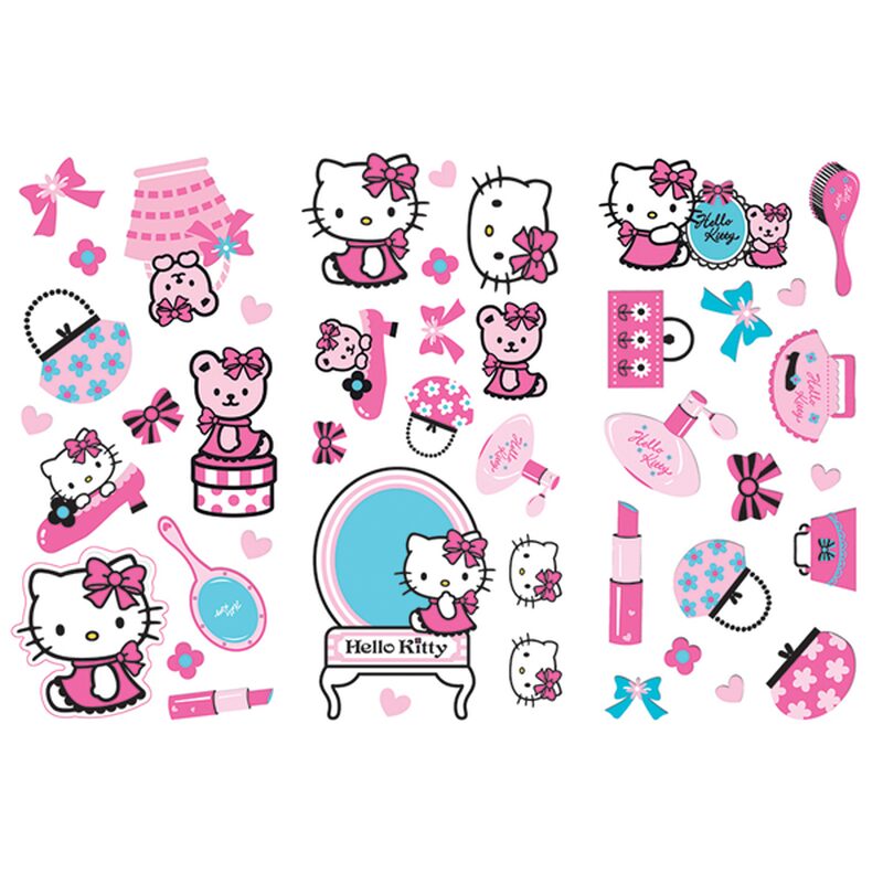 Sticker HELLO KITTY coloris rose guimauve