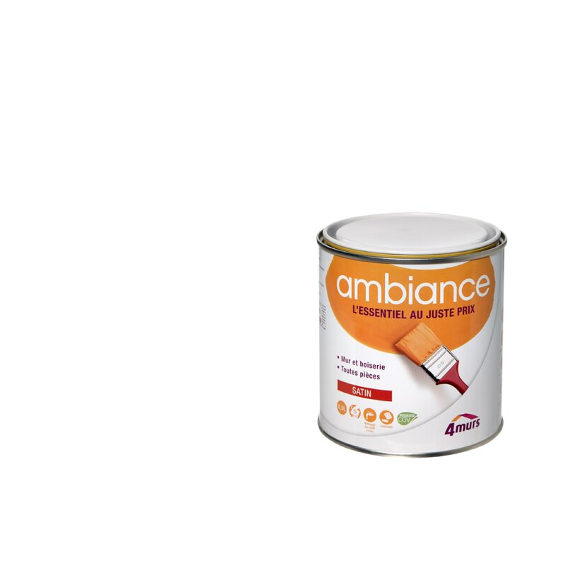 Peinture Finition AMBIANCE Acrylique blanc Satiné 0,5 L