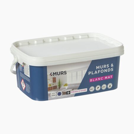 4MURS Peinture MURS ET PLAFONDS ESSENTIEL blanc Mat 2,5 L