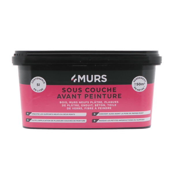 Peinture SOUS COUCHE AVANT PEINTURE Acrylique blanc Mat 5 L
