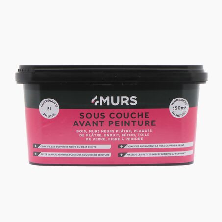 4MURS Peinture SOUS COUCHE AVANT PEINTURE Peinture blanc 5 L
