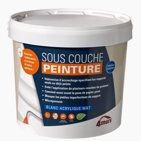 4MURS SOUS COUCHE AVANT PEINTURE blanc Mat 5 L