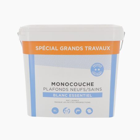 Peinture MONOCOUCHE PLAFONDS ESSENTIEL Peinture blanc 6 L