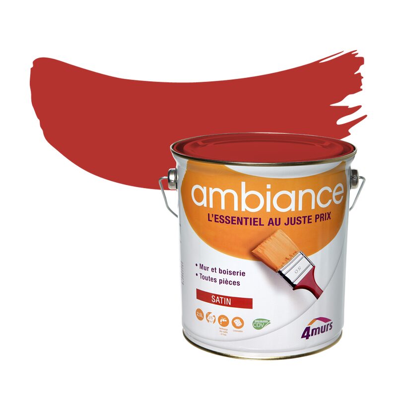Peinture Multi-supports AMBIANCE Acrylique coccinelle Satiné 2,5 L